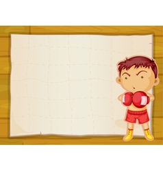 Paper and boxer boy vector image