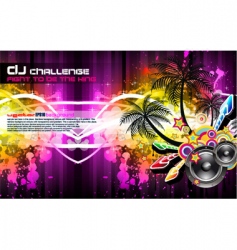 Tropical disco party flyer vector image