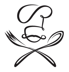 Chef with spoon and fork vector image