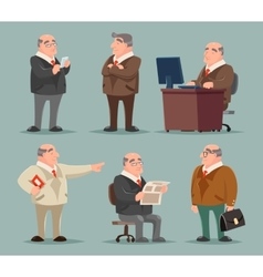 Businessman Big Boss Adult Old Man Character vector image