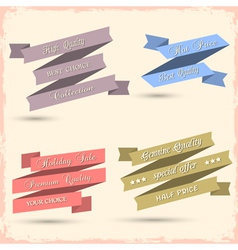 Set of vintage ribbons for design vector image
