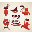 Bbq and outdoor meal symbols vector image