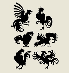 Rooster Silhouette Symbols vector image