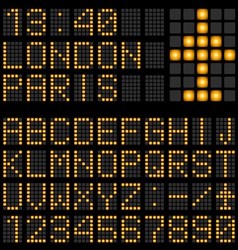 Set of letters on a mechanical timetable vector image