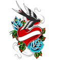 Heart tattoo emblem vector image
