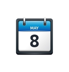 May 8 Calendar icon flat vector image