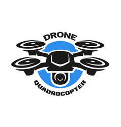 Video drone quadrocopter logo vector image