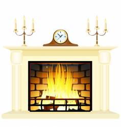 Fireplace vector image