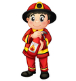 A fire man holding a fire extinguisher vector image