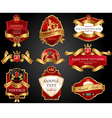 Vintage red and black lebels vector image