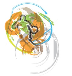 Basketball player in action vector image