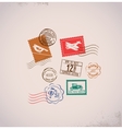Vintage background with rubber stamps vector image