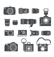 Modern and retro photo technics silhouettes vector image