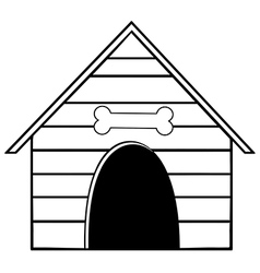 Outlined Dog House vector image