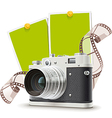 Old photo camera collage vector image