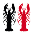 Crawfish silhouette vector image