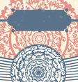 Retro card with pattern - vector image