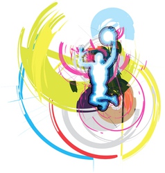 Basketball player in action vector image