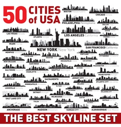 The Best city skyline silhouettes set vector image