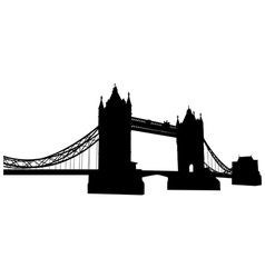 Bridge tower silhouette vector image