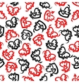 Red and black heart tattoos seamless pattern Red and black heart tattoos seamless pattern vector image