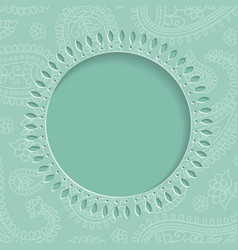 Blue paisley frame vector image