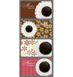 Set of nature coffee gift cards vector image