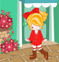 Red dress cute look vector image