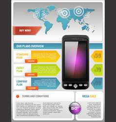 Mobile Cell Smart Phone Telecom Provider Flyer vector image