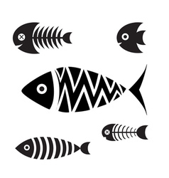 Set of icons of fish vector image