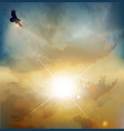 Soaring eagle background vector image