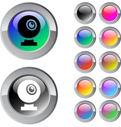 Webcam multicolor round button vector image