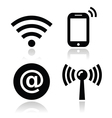 Wifi network internet zone icons set vector image