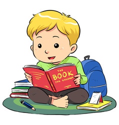 Reading A Book vector image