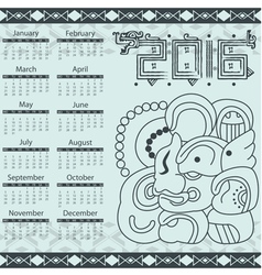 Calendar in aztec style with hieroglyphs vector image