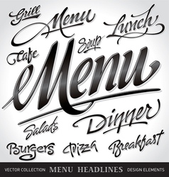 Menu headlines set vector image
