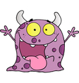 Happy Violet Monster Cartoon Character vector image