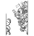 Happy kids stand by blank vector image