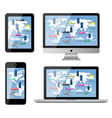 Isolated gadgets with street map vector image