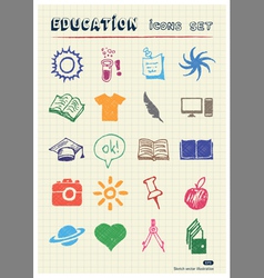 School and education web icons set vector image