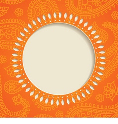 Orange paisley frame vector image