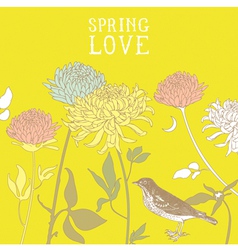 Vintage Spring Birds Background vector image