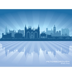 Peterborough England city skyline silhouette vector image