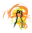 Basketball player in action vector image
