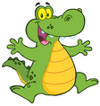 Happy Alligator Jumping vector image