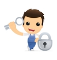 Funny cartoon mechanic vector image