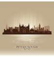 Peterborough England city skyline silhouette vector image