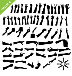 Set of silhouette hands concept vector image