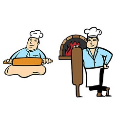 Baker makes bread vector image