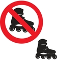 Prohibited sign roller skate icon Prohibited sign roller skate icon vector image